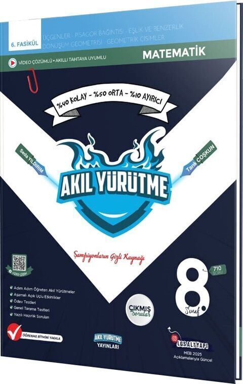 Akıl Yürütme Yayınları 8. Sınıf Üçgenler Pisagor Bağlantısı Eşitsizlik ve Benzerlik Geometrik Cisimler 6. Fasikül