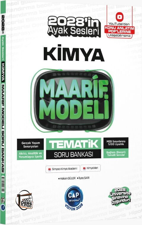 Çap Yayınları Üniversiteye Hazırlık Kimya Ders Platosu Maarif Modeli Tematik Soru Bankası