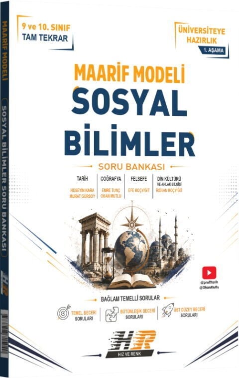 Hız ve Renk Yayınları Sosyal Bilimler Maarif Modeli 1. Aşama Soru Bankası