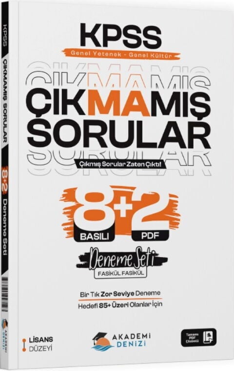 Akademi Denizi KPSS GYGK Çıkmamış Sorular 8+2 Deneme Seti