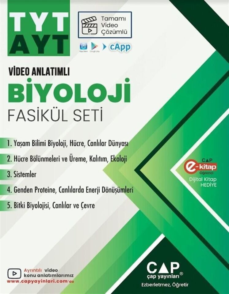 Çap Yayınları TYT AYT Biyoloji Video Anlatımlı Fasikül Seti