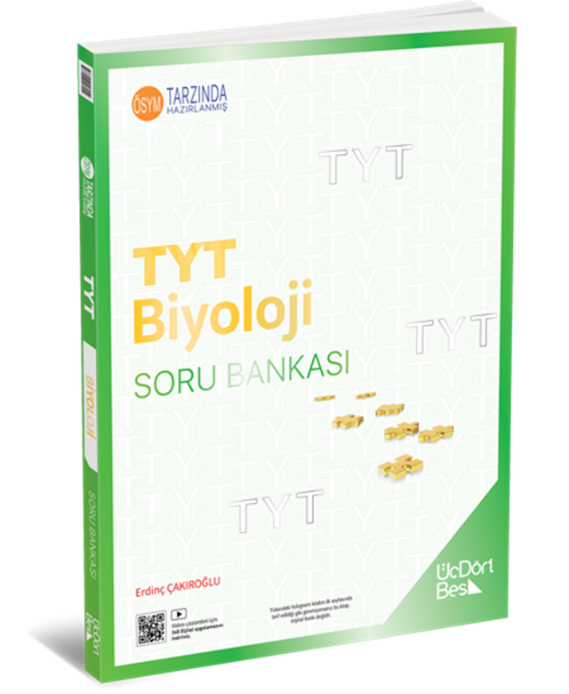 ÜçDörtBeş Yayınları 2025 TYT Biyoloji Soru Bankası - 345