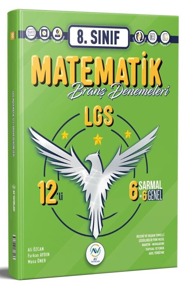 Av Akıllı Versiyon Yayınları 8. Sınıf LGS Matematik 12 li Branş Deneme