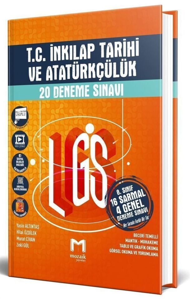 Mozaik Yayınları 8. Sınıf LGS T. C. İnkılap Tarihi ve Atatürkçülük 20 Deneme Sınavı