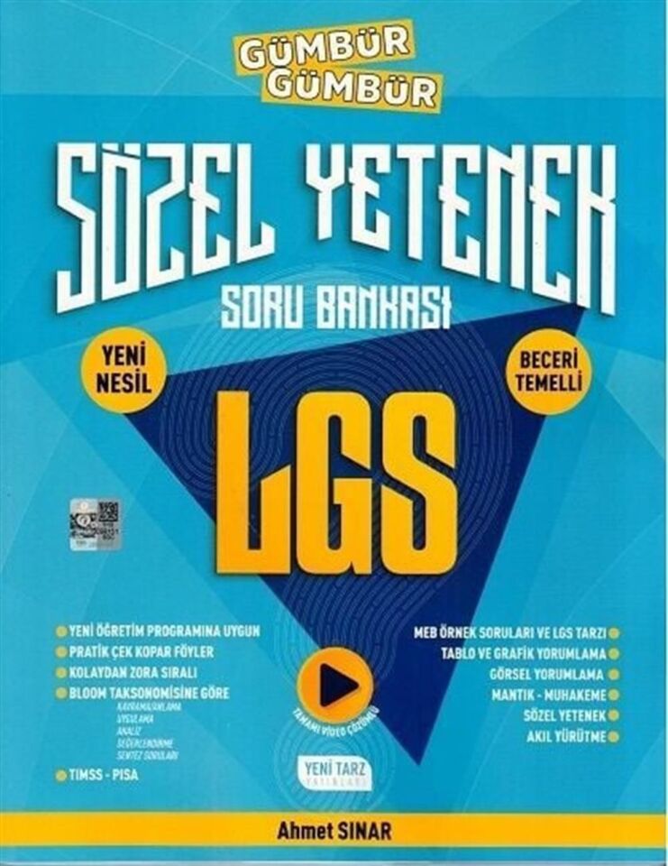 Yeni Tarz Yayınları 8. Sınıf LGS Sözel Yetenek Gümbür Gümbür Soru Bankası