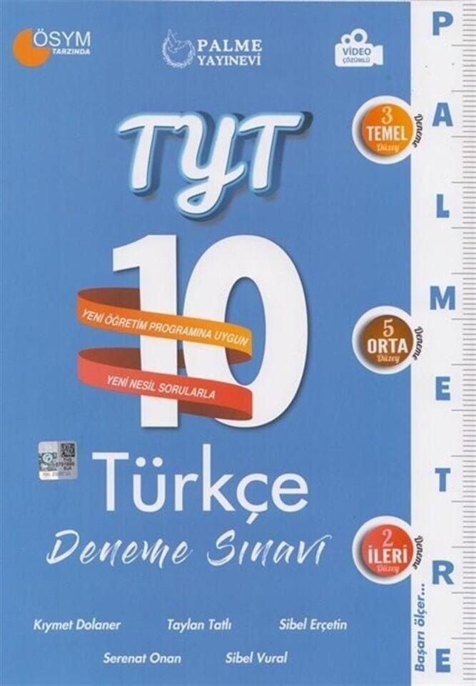 Palme Yayınları TYT Türkçe Palmetre Serisi 10 Deneme Video Çözümlü