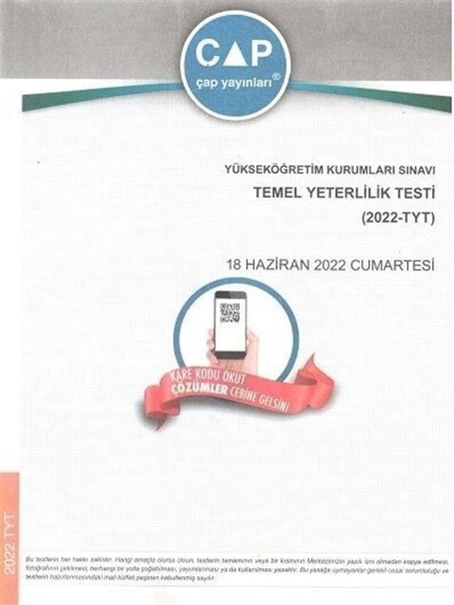 Çap Yayınları TYT 2022 Tıpkı Basım