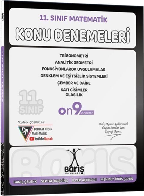 Barış Yayınları 11. Sınıf Matematik Konu Denemeleri