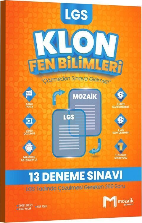 Mozaik Yayınları 8. Sınıf LGS Fen Bilimleri Klon 13 Deneme